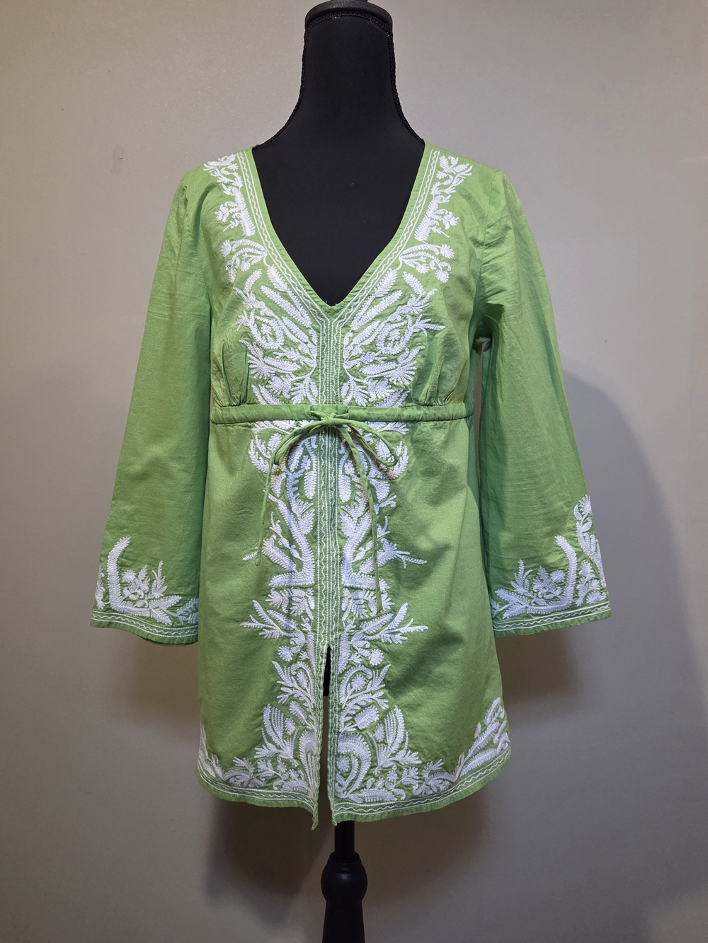 Michael Kors Green Embroidered Top